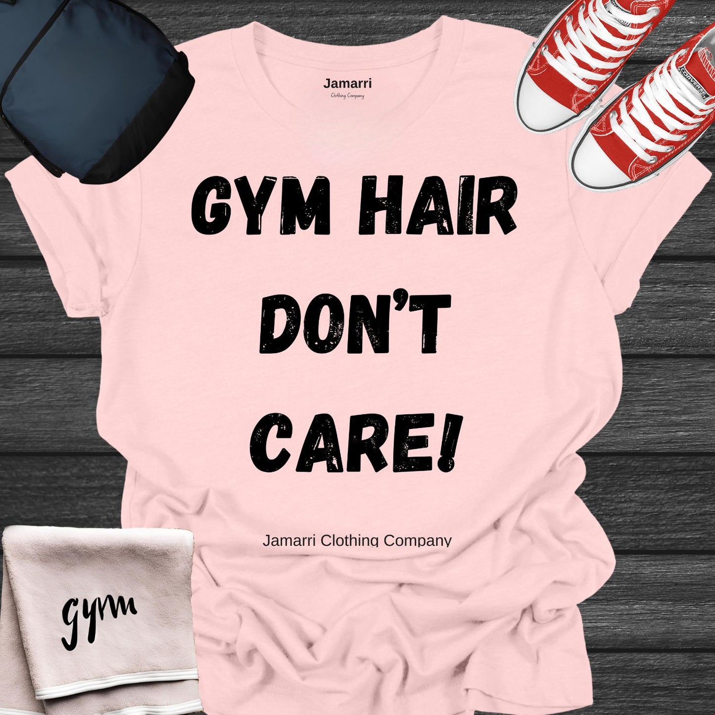 Gym Hair Don't Care! Womens Short Sleeve Tee