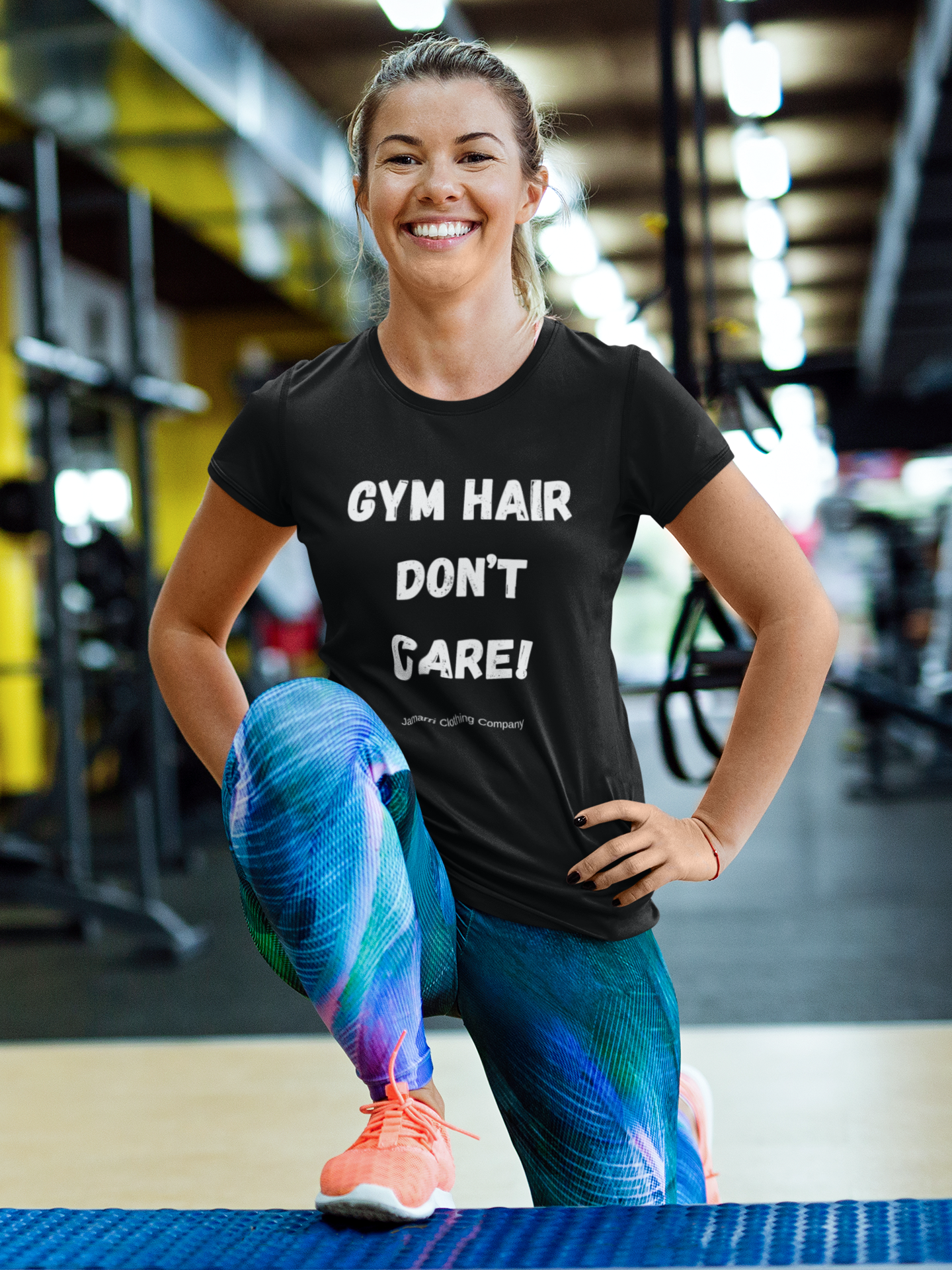 Gym Hair Don't Care! Womens Short Sleeve Tee